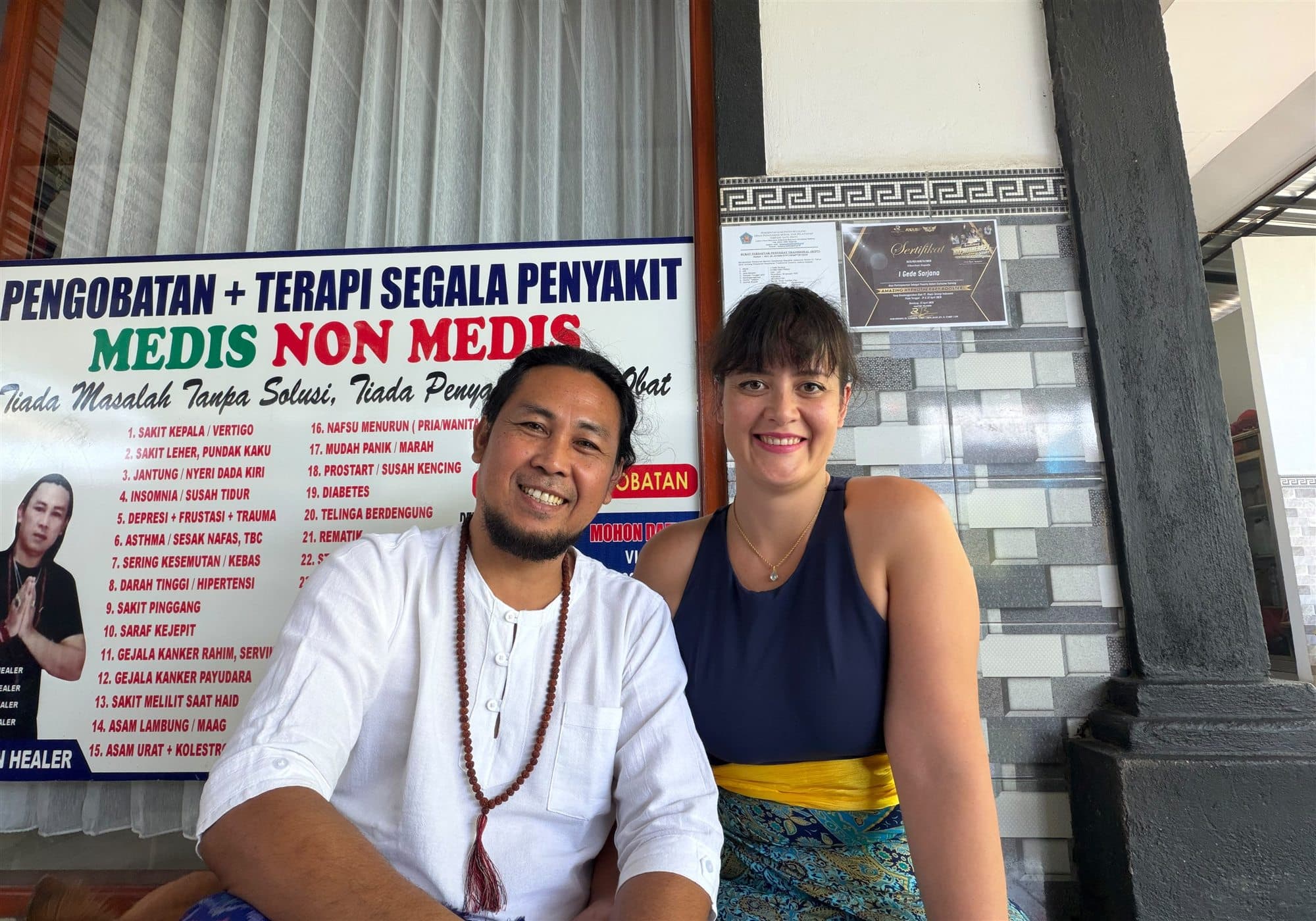 JRO and Geraldine (Gigi) together at their healing home in North Bali.